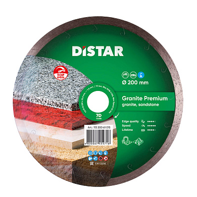 Диск алмазний Distar Granite Premium 200 x 1,7 x 10 x 25,4 Фото 1