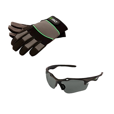 Набор защитный EGO GSV021E-XL защитные перчатки GV001E-XL и очки GS002E (0340169237) Фото 1