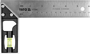 Угольник слесаря из нержавеющей стали YATO YT-70843 90° с метрической шкалой и уровневой капсулой 150 мм