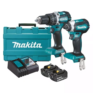 Набор инструментов Makita DLX2180X (DHP484, DTD153, BL1830x2, DC18RC) Фото 1