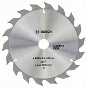 Диск пильный Bosch Optiline Wood ECO 160 x 20/16, Z18