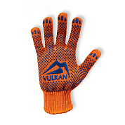 Перчатки рабочие Vulkan 5612, укрепленные оранжевые, ПВХ точки (XL)