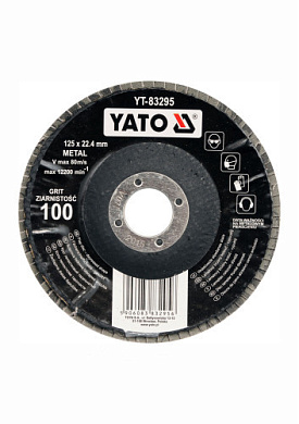 Круг шлифовальный лепестковый выпуклый YATO ALUMINIUM OXIDE К36 125x22.4 мм Фото 1