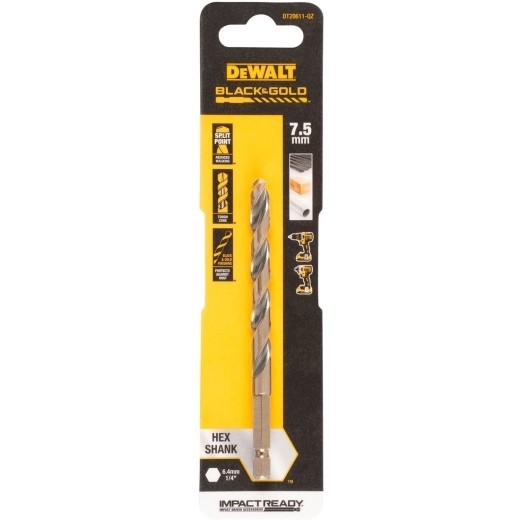 Сверло по металлу DeWALT DT20611 EXTREME IMPACT Black & Gold Сверло по металлу DeWALT DT20611 EXTREME IMPACT Black & Gold