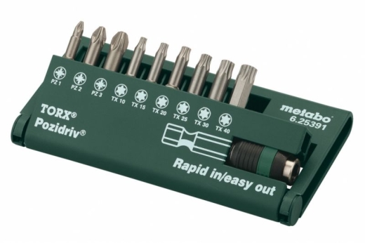 Набор бит Metabo Torsion Torx + Pozidriv 10 предметов 625391000 - 1