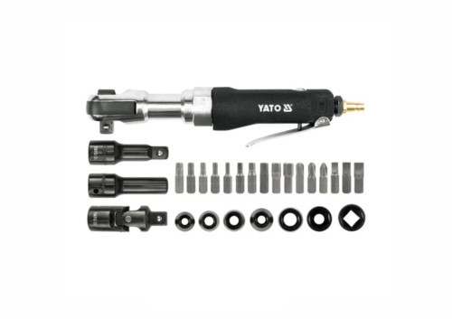 Тріщатка пневматична YATO YT-0982 квадрат- 1/2", 68 Нм, 6.2 бар, 110 л/хв, з обладунками, 30 шт Тріщатка пневматична YATO YT-0982 квадрат- 1/2", 68 Нм, 6.2 бар, 110 л/хв, з обладунками, 30 шт