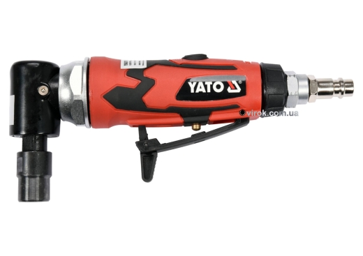 Шліфмашина пневматична, кутова YATO YT-09676 зі шпинделем Ø= 6 мм, Ø= 1/4", 6.3 Bar, 113 л/хв Шліфмашина пневматична, кутова YATO YT-09676 зі шпинделем Ø= 6 мм, Ø= 1/4", 6.3 Bar, 113 л/хв
