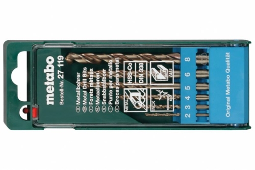 Набір свердел по металу Metabo HSS-Co 6 предметів 627119000 Набір свердел по металу Metabo HSS-Co 6 предметів 627119000