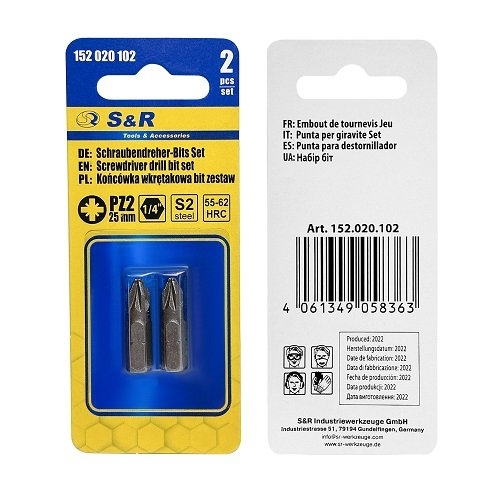Біти S&R PZ2 x 25 мм 2 шт - 2