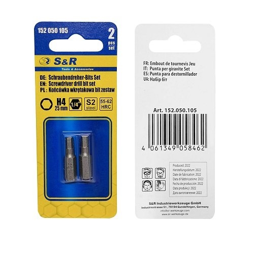 Біти S&R Hex4 x 25 мм 2 шт - 2
