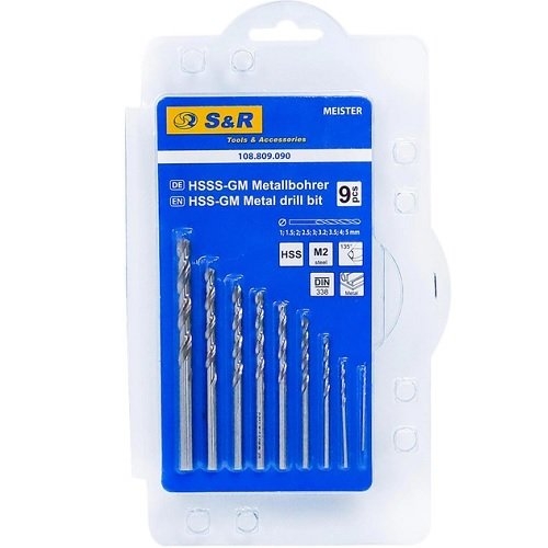 Набір свердл по металу S&R Meister 9 шт - 1