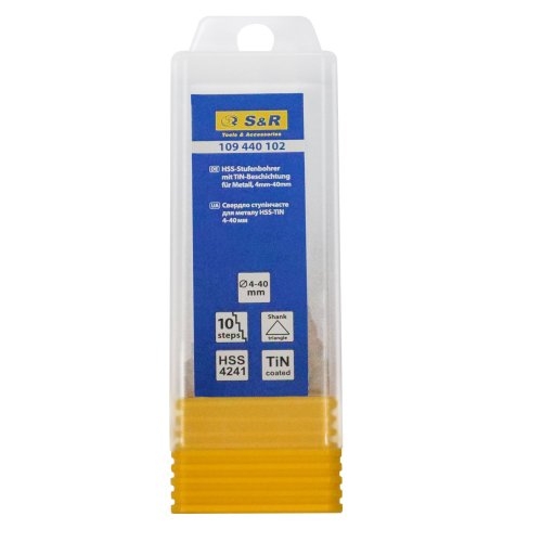 Сверло ступенчатое по металлу S&R 4-40 мм - 3