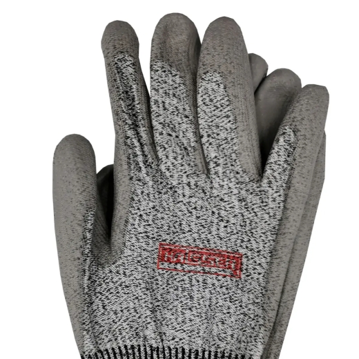 Перчатки защитные серые Haisser 211424 с полиуретановым покрытием - 3