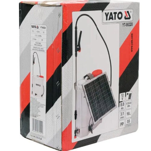 Опрыскиватель аккумуляторный YATO YT-86220 ранцевой, 12 В, 8 Агод, 16 л, производительность 3.1 л/мин (солнечная батарея) - 5