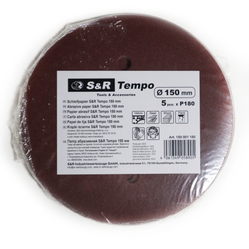 Круг шлифовальный S&R Tempo D150 мм з. 180 5 шт - 3