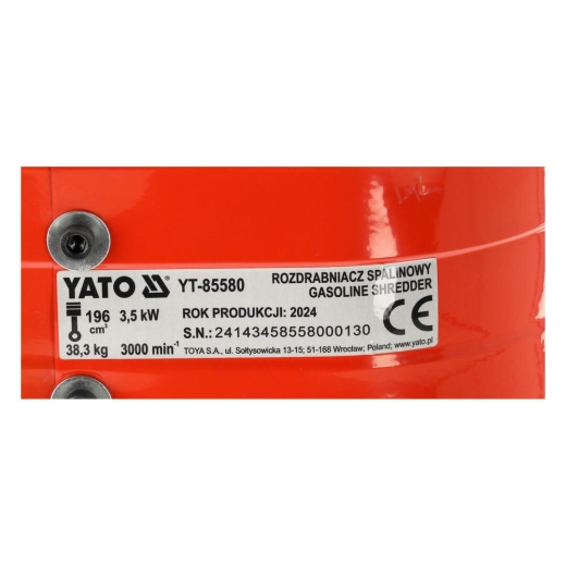 Измельчитель веток бензиновый YATO YT-85580 - 5