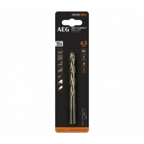 Свердло AAKHSSCBT6 AEG, HSS-Co, Ø6.5х63х101 мм Свердло AAKHSSCBT6 AEG, HSS-Co, Ø6.5х63х101 мм