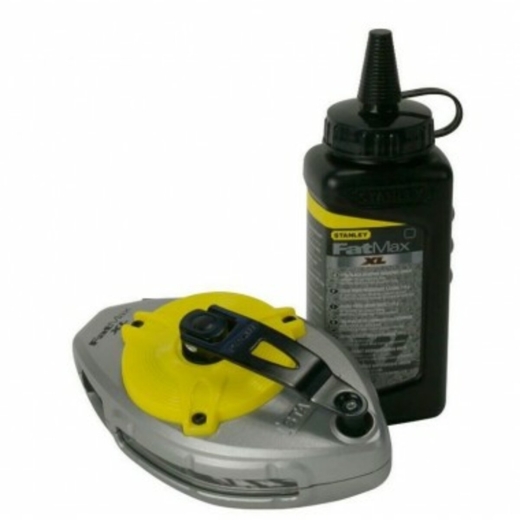Шнур розмічальний Stanley 0-47-488 FatMax XL 30 м з флаконом чорного крейдяного порошку в комплекті - 1
