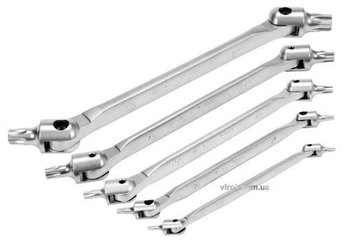 Набір ключів TORX 2-сторонніх на шарнірах YATO YT-05320 Т15- Т60, Cr-V, 5 шт Набір ключів TORX 2-сторонніх на шарнірах YATO YT-05320 Т15- Т60, Cr-V, 5 шт