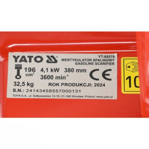 Аэратор-скарификатор бензиновый YATO YT-85570 - 10