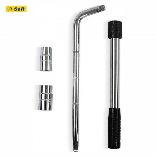 Вороток Г-образный телескопический S&R 1/2 385-505 мм + 2 головки - 2