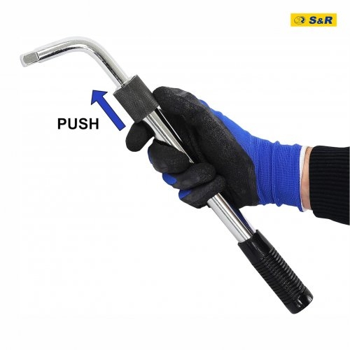 Вороток Г-образный телескопический S&R 1/2 385-505 мм + 2 головки - 5