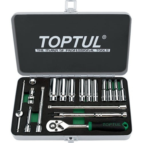 Набір інструменту дюймового TOPTUL 1/4" 18 од. 3/16"-9/16" (довгі головки) GCAD1813 - 1