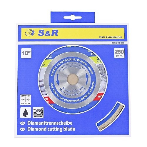 Диск алмазный S&R CORONA 250 x 1,6 х 25,4 керамогранит - 3