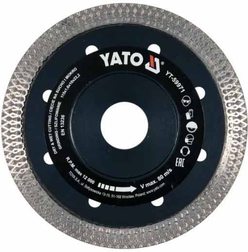 Диск відрізний Yato 115x1.6x10x22.2 мм (YT-59971) Диск відрізний Yato 115x1.6x10x22.2 мм (YT-59971)