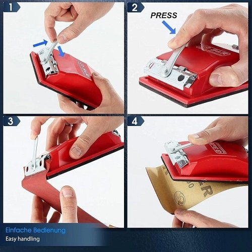 Набор шлифовальной бумаги с ручным шлифовальным блоком S&R 93х230 мм - 4