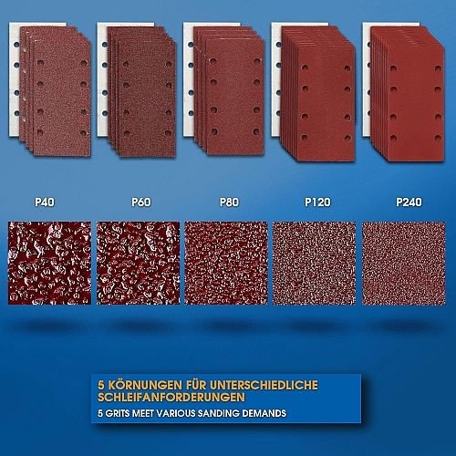 Набір шліфувального паперу для шліфувальних машин S&R 93х185 мм - 7