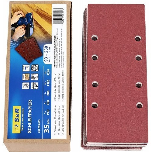 Набір шліфувального паперу для шліфувальних машин S&R 93х185 мм - 1