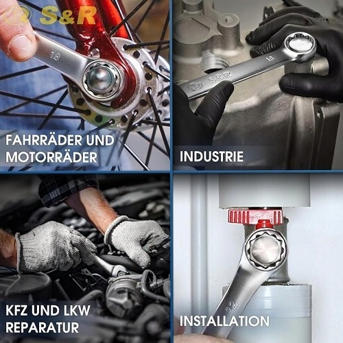 Набор ключей комбинированных гаечных S&R 15 шт 6-22 мм - 3