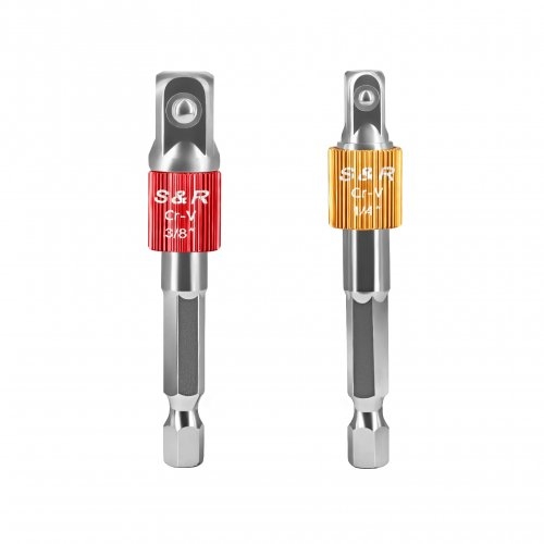 Набор из 2 универсальных головок S&R и 2 шестигранных адаптеров 1/4” и 3/8” - 7
