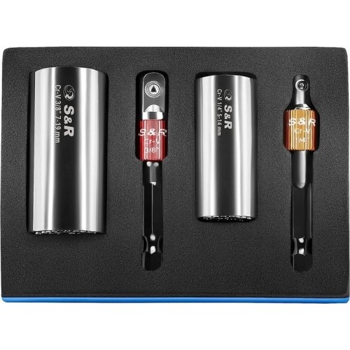 Набор из 2 универсальных головок S&R и 2 шестигранных адаптеров 1/4” и 3/8” - 4