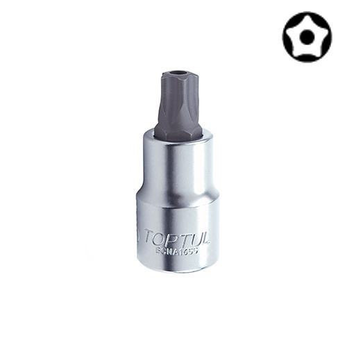 Головка з насадкою 5-гранною TOPTUL TORX T20 37 мм 1/4" з отвором BCNA0820 Головка з насадкою 5-гранною TOPTUL TORX T20 37 мм 1/4" з отвором BCNA0820