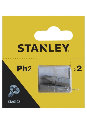 Отверточная насадка STANLEY STA61021-XJ PH2 x 25 мм. 2 шт. - 1