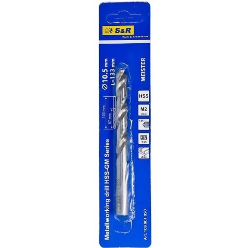 Сверло по металлу S&R Meister HSS 10.5х87х133 мм - 2