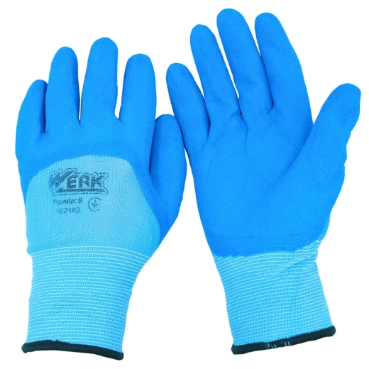 Перчатки Werk WE2163 ПЭ синие с латексным покрытием - 1
