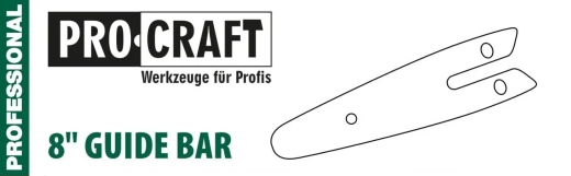 Шина 8" для акумуляторної ланцюгової пили PROCRAFT PKA-20 (24 см) Шина 8" для акумуляторної ланцюгової пили PROCRAFT PKA-20 (24 см)