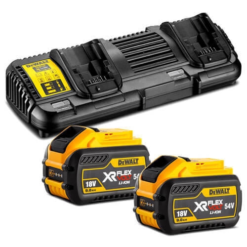 Зарядний пристрій та 2 акумулятори XR FLEXVOLT DCB547 9Ач DeWALT DCB132X2 Зарядний пристрій та 2 акумулятори XR FLEXVOLT DCB547 9Ач DeWALT DCB132X2