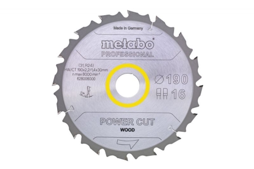 Пиляльний диск Metabo Power cut HW/CT 210х2.6/1.8x30, Z16 FZ 25° 628007000 Пиляльний диск Metabo Power cut HW/CT 210х2.6/1.8x30, Z16 FZ 25° 628007000