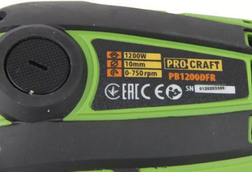 Шуруповерт сетевой PROCRAFT PB-1200 DFR (012002) - 2