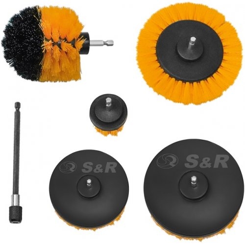 Набор щеток для шуруповерта S&R 6 шт желтая щетина - 3