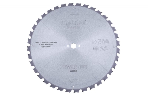 Пиляльний диск Metabo Classic HW/CT 500х3.8/2.8x30, Z36 TZ/TZ 15° 628649000 Пиляльний диск Metabo Classic HW/CT 500х3.8/2.8x30, Z36 TZ/TZ 15° 628649000