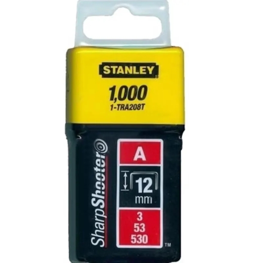 Скоби тип А висотою 12 мм, для степлера ручного Light Duty, в упаковці 1000 шт STANLEY 1-TRA208T Скоби тип А висотою 12 мм, для степлера ручного Light Duty, в упаковці 1000 шт STANLEY 1-TRA208T