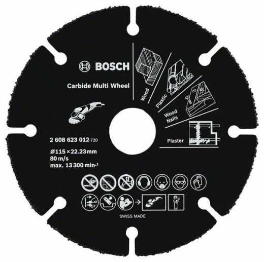 Мультифункціональний відрізний твердосплавний диск Bosch Carbide Multi Wheel 115 мм - 1