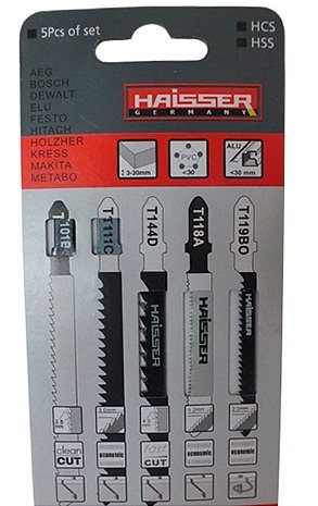 Набір пилок для лобзика Haisser TNSET4, 5 шт. - 1
