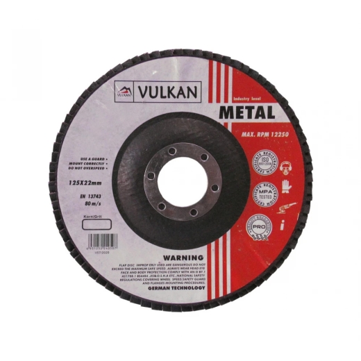 Коло шліфувальне Vulkan 125*22 Р-40 INOX пелюсткове Коло шліфувальне Vulkan 125*22 Р-40 INOX пелюсткове