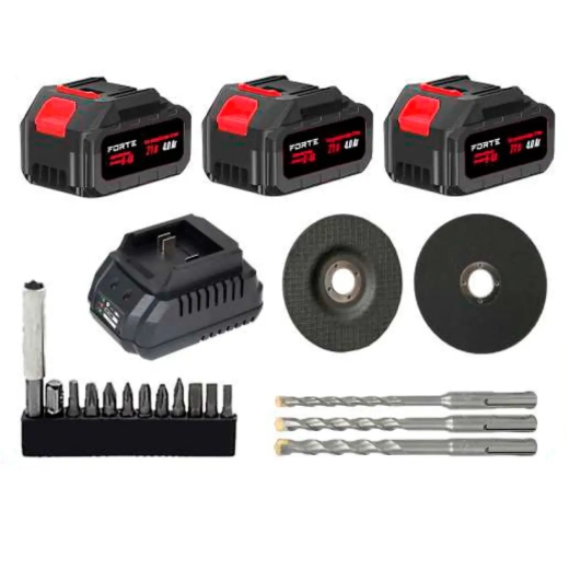 Набор аккумуляторных инструментов Forte CDR-21PROMO, AG 21-125, RH-26 - 5